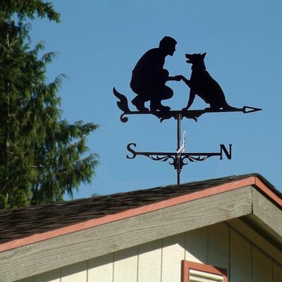 Supporto per banderuola decorativa, Decorazione per giardino, Acciaio inossidabile, Retrò, Durevole, Scena, Direzione del vento
