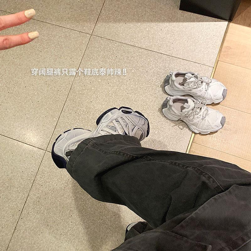 4CM Height Increase~ Shock Absorption Thick-soled Mesh Breathable Mountaineering Paris Dad Shoes Women's Autumn Outdoor Hiking Shoes