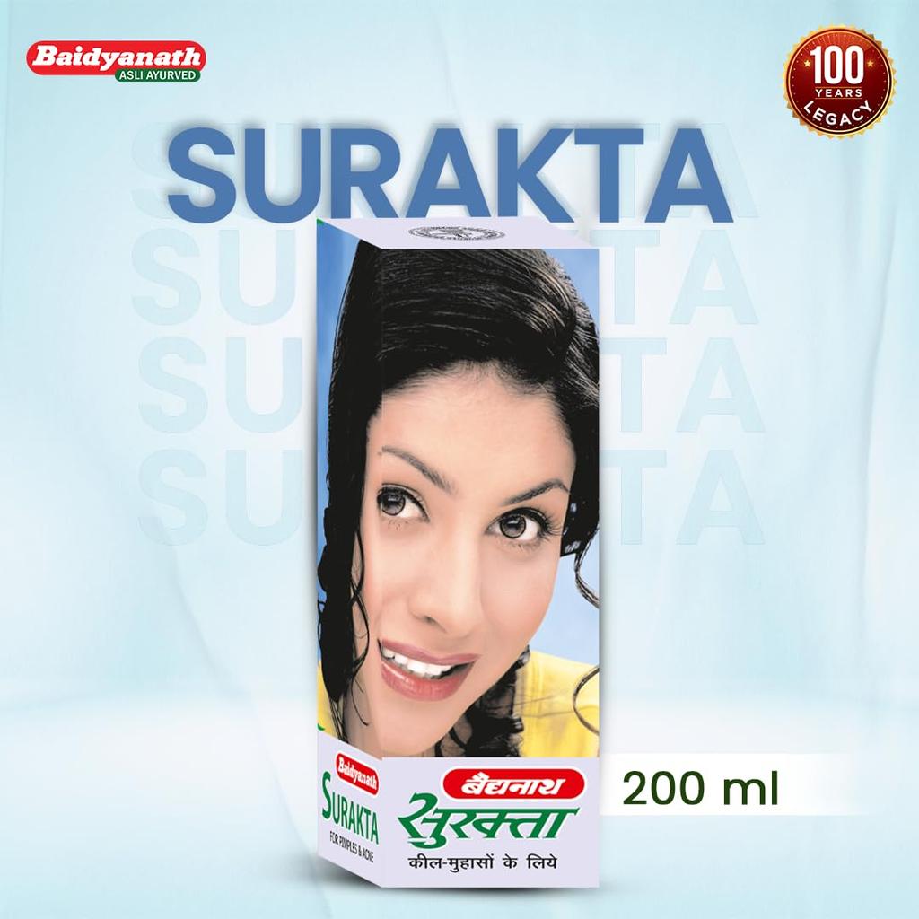 Baidyanath Surakta Herbal Tonic 200 Ml X Pack Of 2 Natural Skin Cleanser And Blood Purifier For Clear Radiant Skin