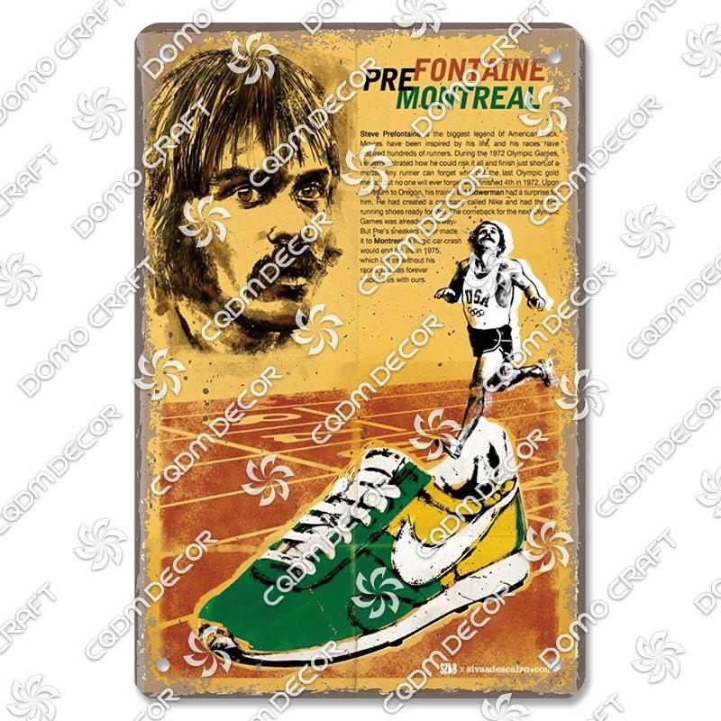 Run Race Poster Metal Plate Runner Run With Your Heart Running Shoes Metal Tin Signs Retro Wall Decor Club Gym Living Room Home