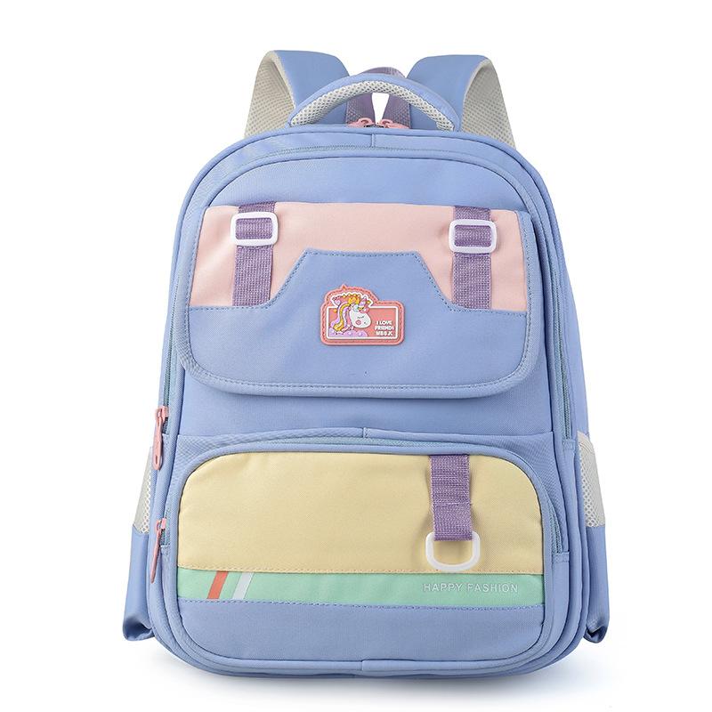 Tide Large Capacity Children'S Backpack Foreign Color Contrast Boys And Girls Backpack Kindergarten Primary School Bag
