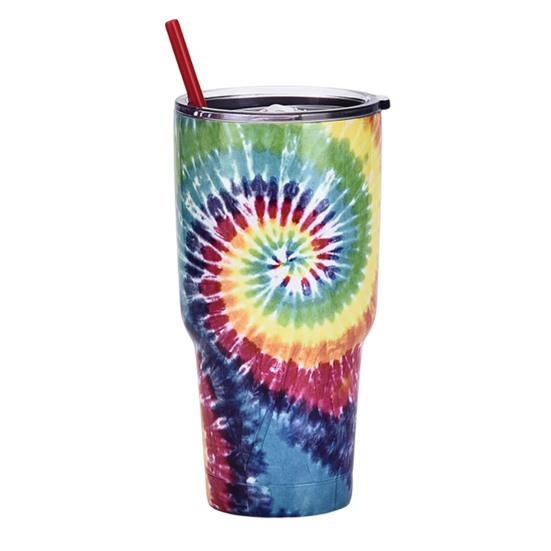 30 Oz Water Bottle Heat Preservation Food Grade Leak-proof Tie-dye Stainless Steel Water Cup Outdoor Accessories