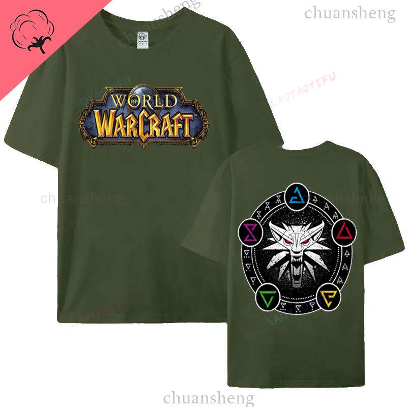 World of Warcraft Gaming T Shirt Hiphop Game Printed Tee Top Loose Comfort Clothing Summer Unisex Hot Sale Tees 100 Cotton