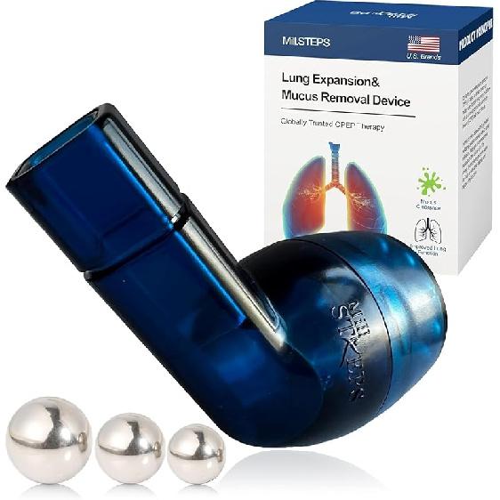 MILLSTEPS Breathing Exercise Device for Lungs,Mucus Relief and Lung Expansion Device - Clear Mucus from Airways Naturally & Build Stronger Lungs