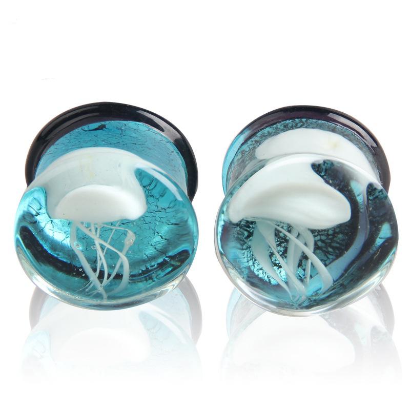1pc European Glass Earrings Ear Expansion Marine Jellyfish Ear Jewelry