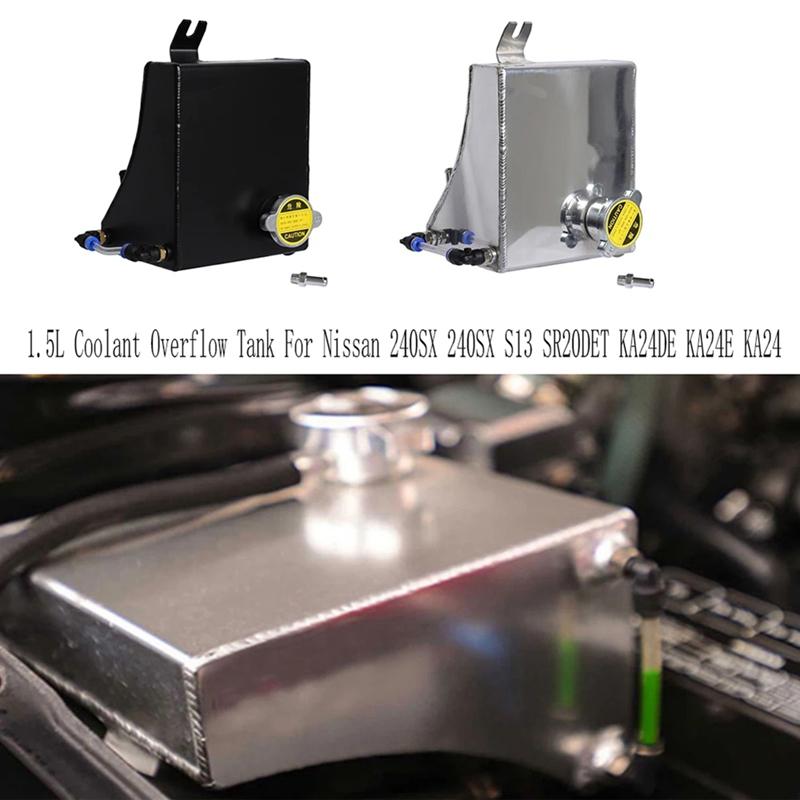 Powerful Aluminum 1.5L Coolant Overflow Tank for Nissan 240SX 240SX S13 SR20DET KA24DE KA24E KA24 Auxiliary Cooling Kettle
