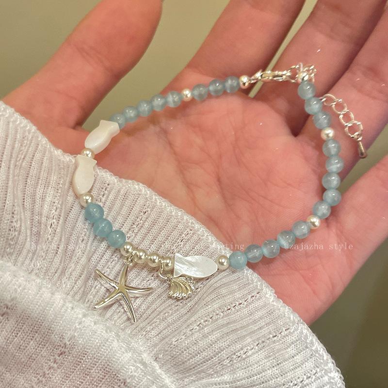 

браслет с подвеской в виде звезды из опаловой раковины, нишевый, милый, универсальный браслет, модные универсальные высококлассные украшения
