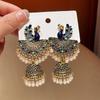 Silver Needle Retro Rhinestone Water Drop Tassel Earrings – Ethnic, New Chinese Style, Unique, Creative Heavy Industry Design