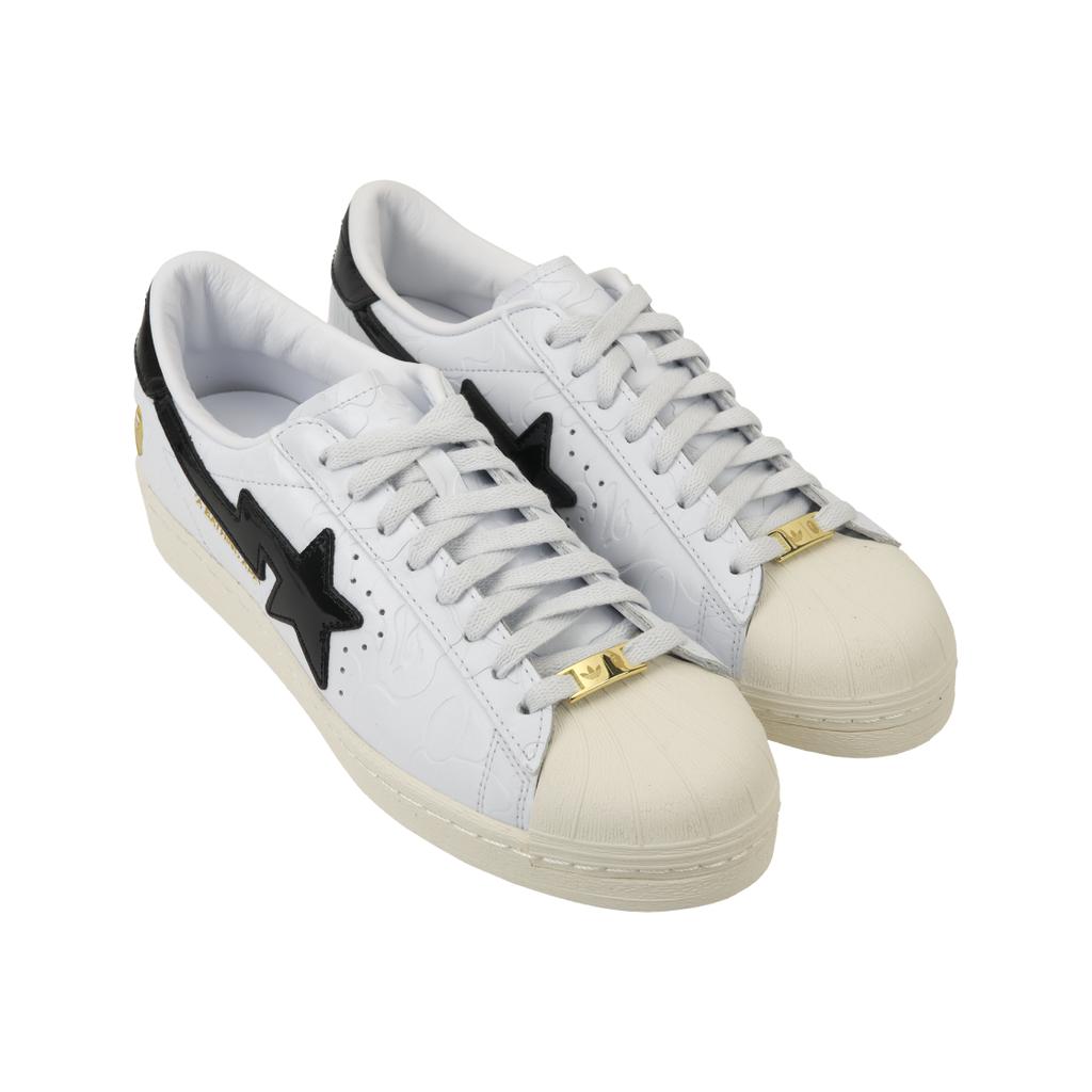 BAPE x adidas Superstar Vintage Biela Čierna Unisex Tenisky Cloud-White Core-Black Off-White JR2701
