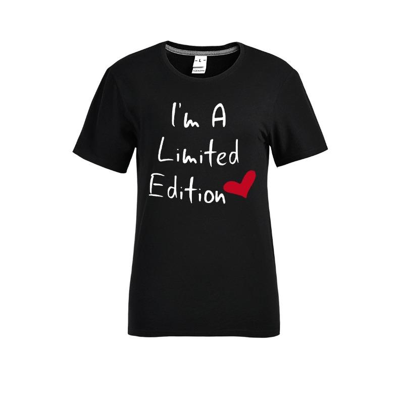 Summer Printed Letter Women's Round Neck Pure Cotton Short Sleeved Loose T-Shirts Female Tee Tops