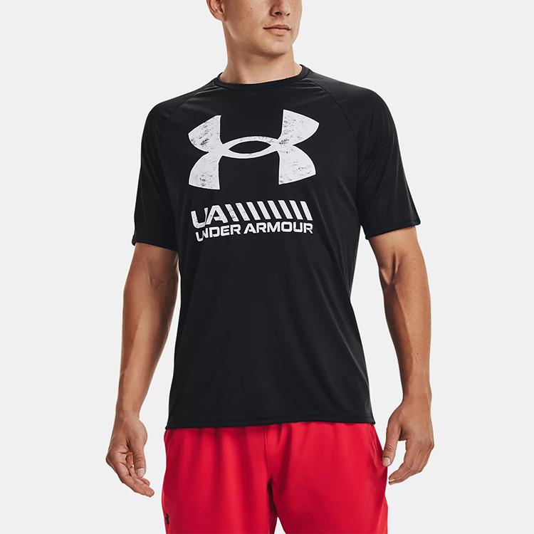Under Armour Velocity Casual Training Breathable Short Sleeve T-Shirt Men Tops Black 1363065-001