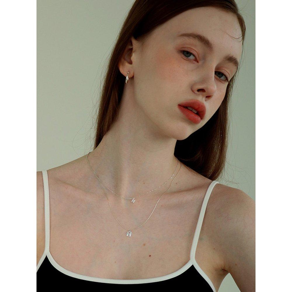 Silver Initial Cubic Necklace