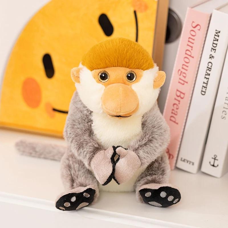 Creative Long Nose Monkey Plush Doll High Quality Gray Monkey Gorilla Animal Stuffed Toy Home Decoration Boys And Girls Gift