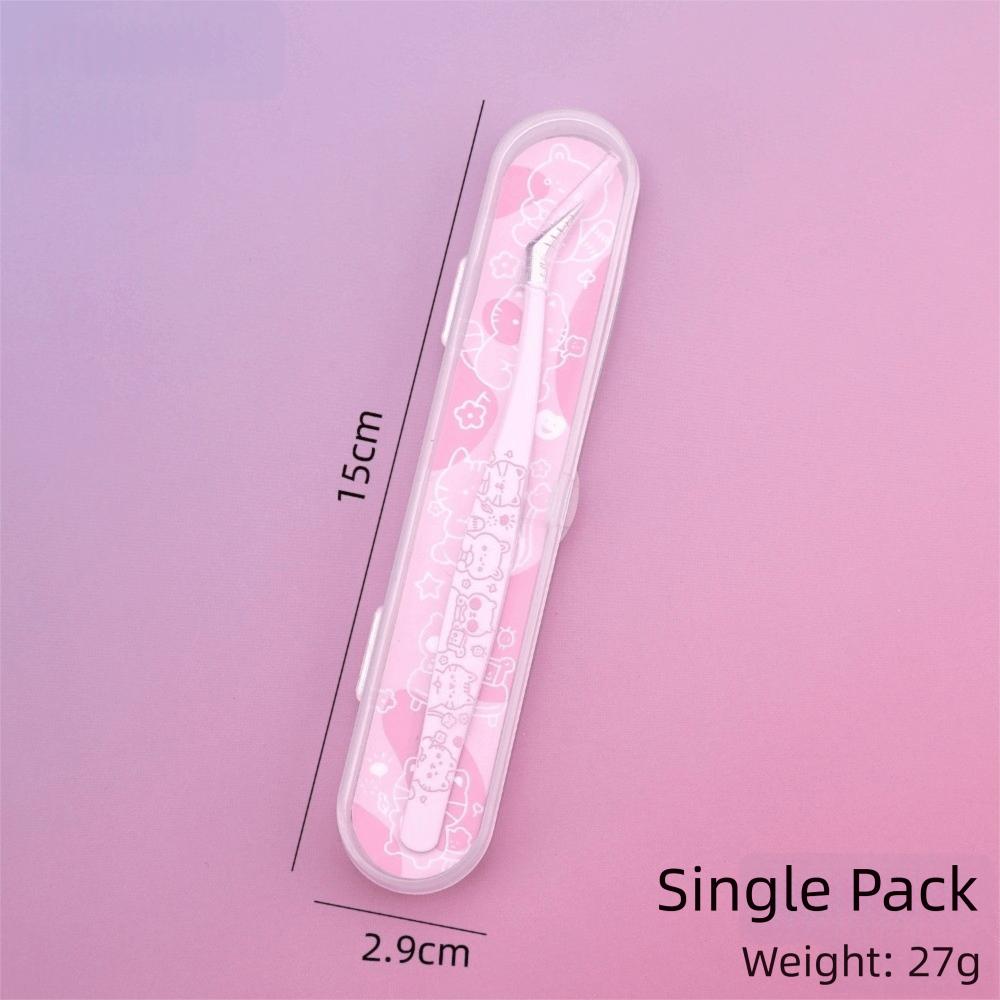 Cartoon False Eyelash Tweezers Thickened Rust Proof Fake Eyelash Grafting Tools Without Deformation Stainless Steel