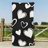 Pink Heart Striped Beach Towel Cute Coquette Style Quick Dry Sandproof Absorbent Towel for Summer Beach Travel Vacation