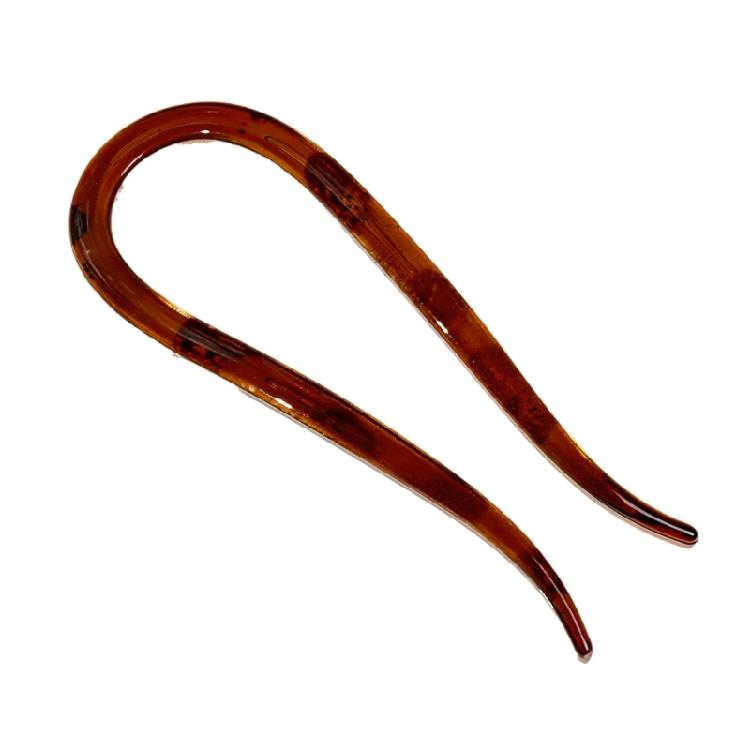 Goat Horn U Shape Hair Comb For Buns Twists Braids Resin Hairpin Updos Hair Holder Hairpin for Women Everyday Wear