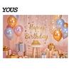 Birthday Celebration Banner Happy Backdrop, Party Photo Background Cloth for Celebration, Decorative Bunting Flag Decor Kids Women, Supplies