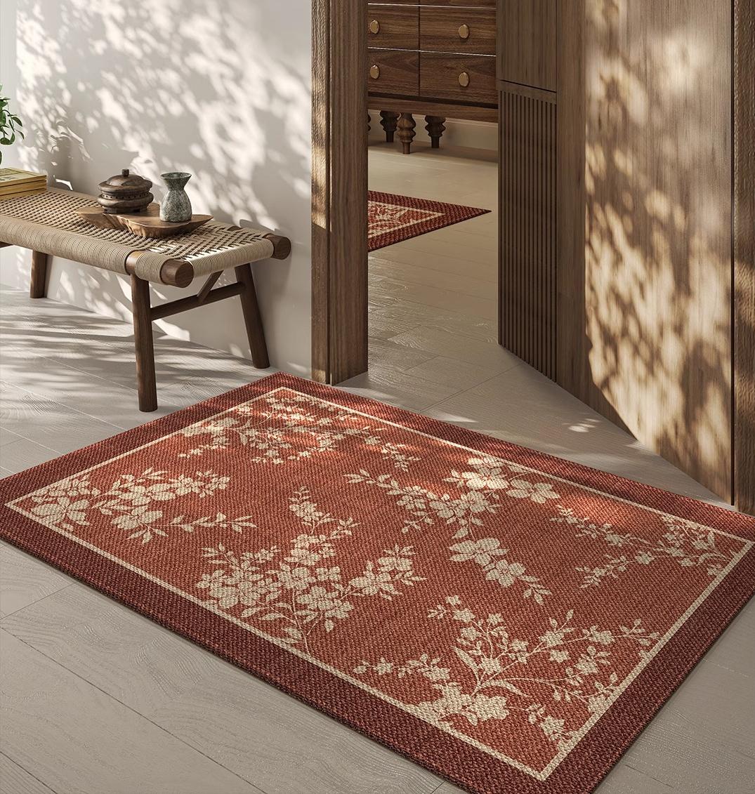 

French Retro Style Bedroom Decor Carpet Large Size Carpets for Living Room Washable Study Soft Floor Mat Anti-slip Cloakroom Rug 80*120cm