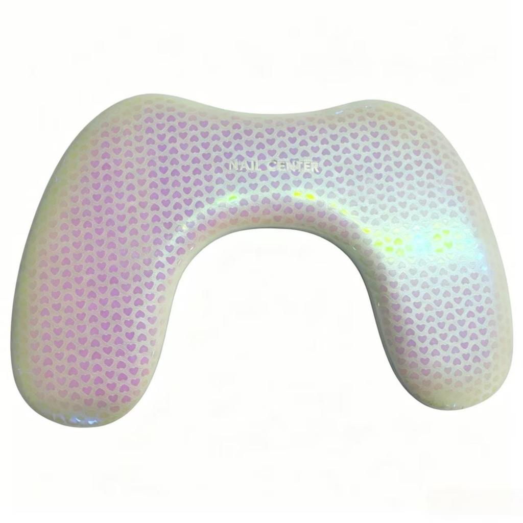 Stain-Resistant U-Shaped PU Leather Nail Art Hand Rest with Reinforced Base, Easy To Clean