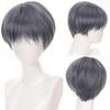 LUPU Synthetic Short Hair Men's Curly Wig With Bangs Cosplay Boys Wigs For Daily Party Black Pink Anime High Temperature Hair
