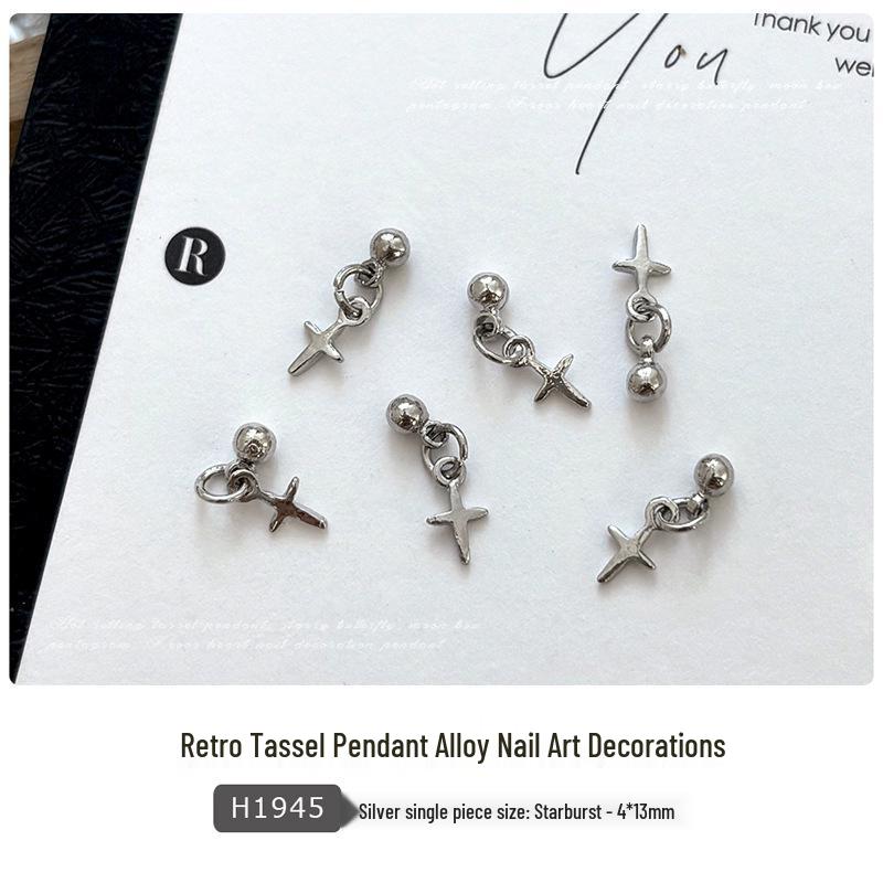 Chrome Hearts Cross Pendant Nail Art: Star, Moon, Butterfly Wearable Nail Drill Accessories