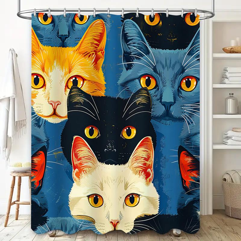 Artistic Black White Forest Shower Curtain Bathroom Decorative Window Treatment for Home Decoration
