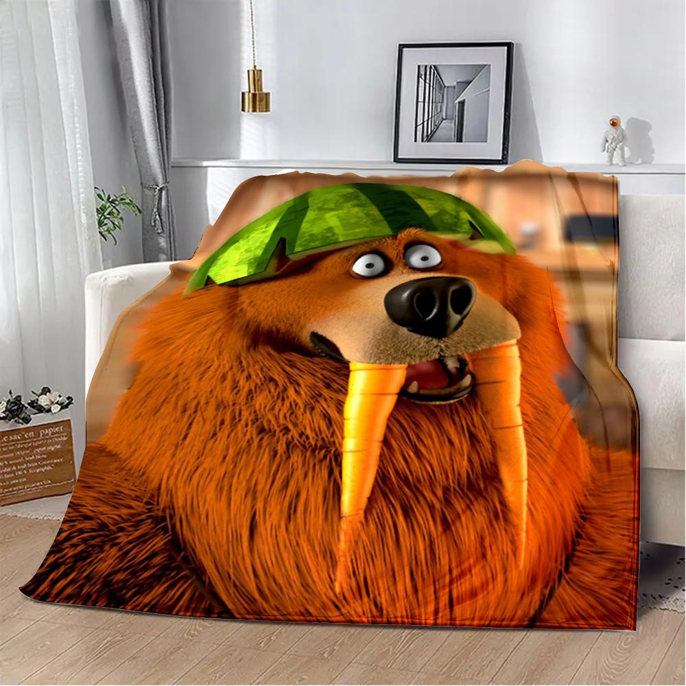 Cartoon Printed Blanket Picnic Blankets Grizzy and The Lemmings Warm Blanket Soft and Comfortable Home Travel Birthday Gift