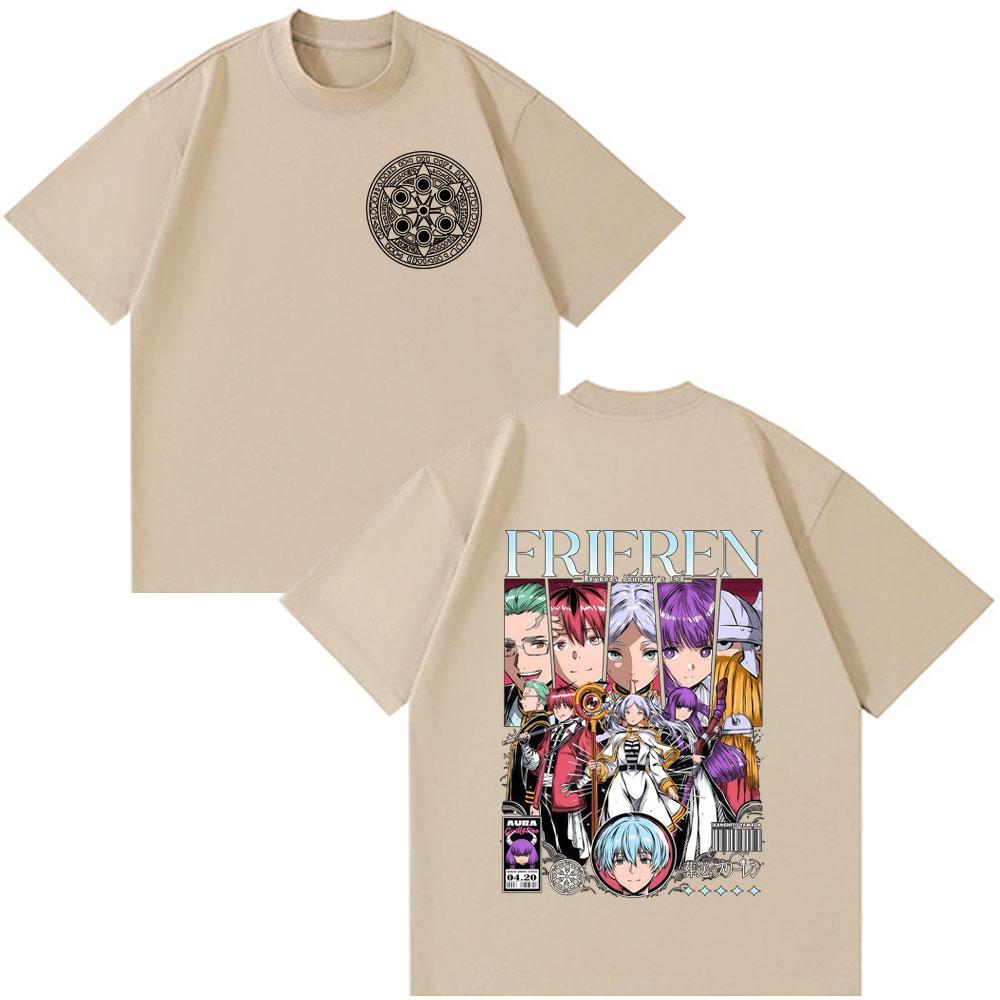 Anime Frieren: Beyond Journey's End T-shirt Unisex Women Fashion Harajuku Tees Cotton Tops Casual Oversized TShirt Summer Clothing