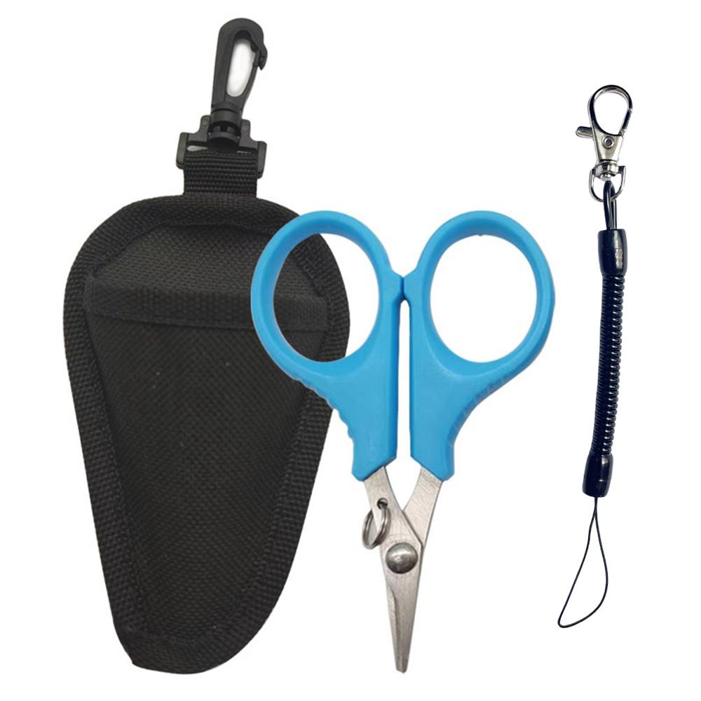 1pcs Multifunction Fishing Scissors Pliers for Cutting PE Braided Wire Outdoor Fishing Tool Accessories Included Lanyard Clasp