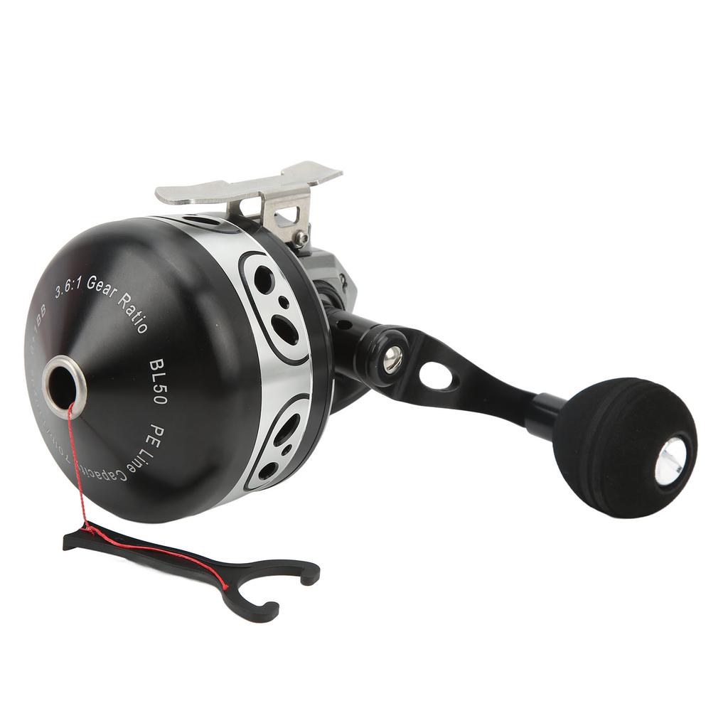 BL50 Metal Large Fishing Reel 3.6:1 Speed Gear Ratio Spinning Reel for Saltwater Freshwater Black
