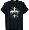 Christian Cross Punk Art Style Crown Of Thorns Distressed Tee