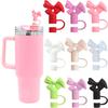 9-Piece Candy Color Straw Cap & Bow Dust Plug Set for STANLEY Cup