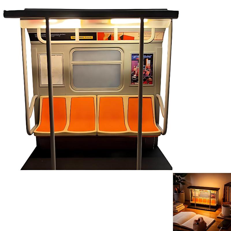

NYC Subway Train Lamp, Cozy Night Light, 3D Printed Subway Train Lamp, Ambient LED Night Light For Home Office Decor чёрный