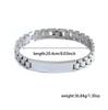 Hot Sale Men Stainless Steel Watch Strap Bracelet Adjustable Custom ID Engraved Bracelet Jewelry Gift