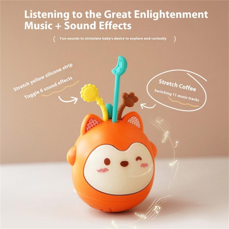 Infant Wobble Wobble Toy With Soothing Music and Soft Light For Cognitive Growth Safe Teething Toy for Babies Toddler