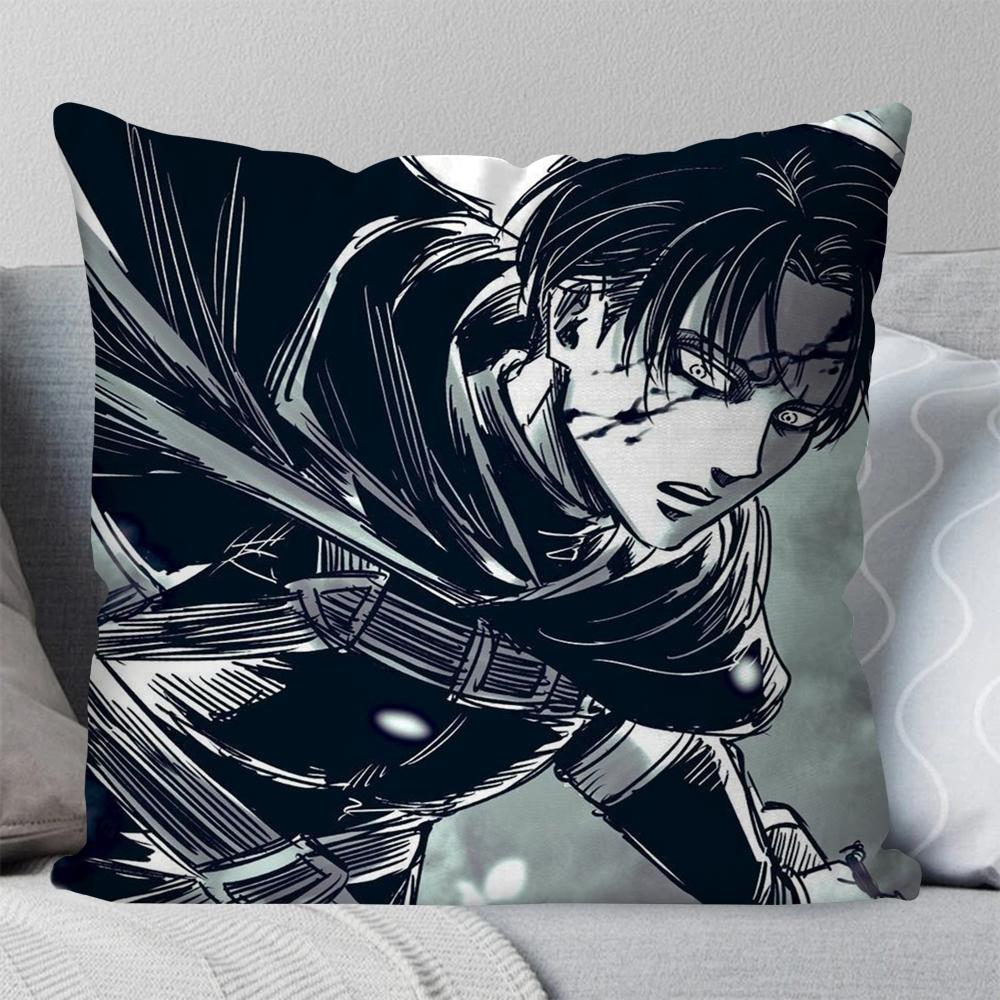 1pc Levi Ackerman Attack On Titan Pillow Case Square Pillow Bedroom Sofa Leisure Comfort Car Living Room Home Decoration 40X40
