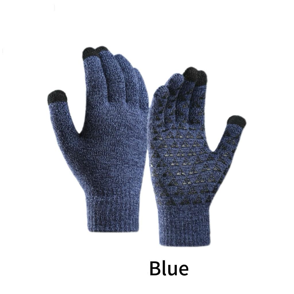 Winter Knitted Gloves Outdoor Cycling Sport Warm Glove Full Fingers Thickness Non-slip Touch Screen Gloves For Running Hiking