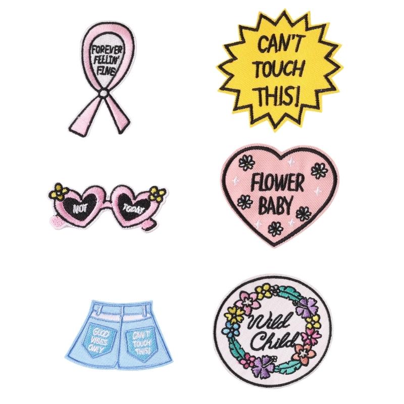 

6 Pcs Sunglasses Sewing Patches Shorts Iron on Patches Flower Baby Repair Patches for Clothing Backpacks Decoration 1
