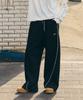 SUPERSUB Wide Baggy Piping Pants - Black