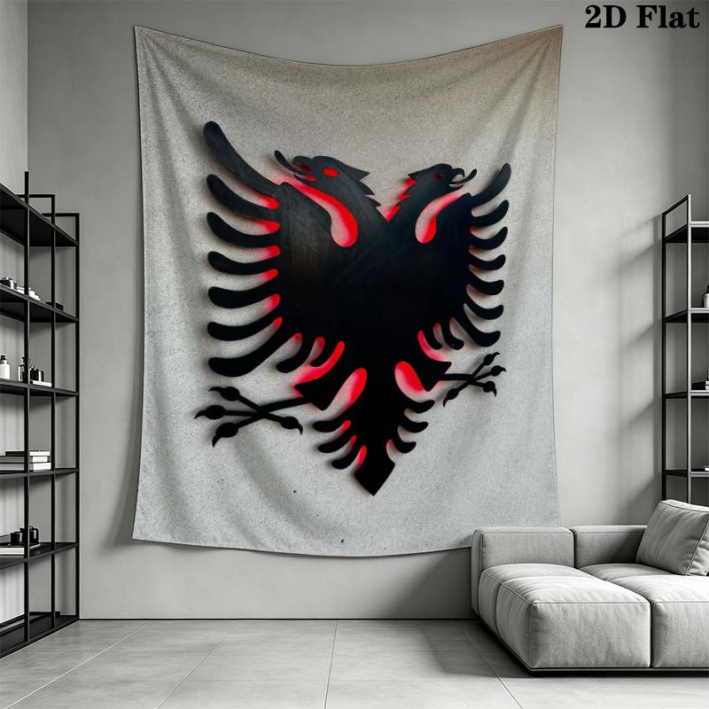 Republic of Albania Wall Tapestry Aesthetic Wall Hanging Printed Fabric Blanket Decorative Tapestries for Bedroom Living Room Home Decor