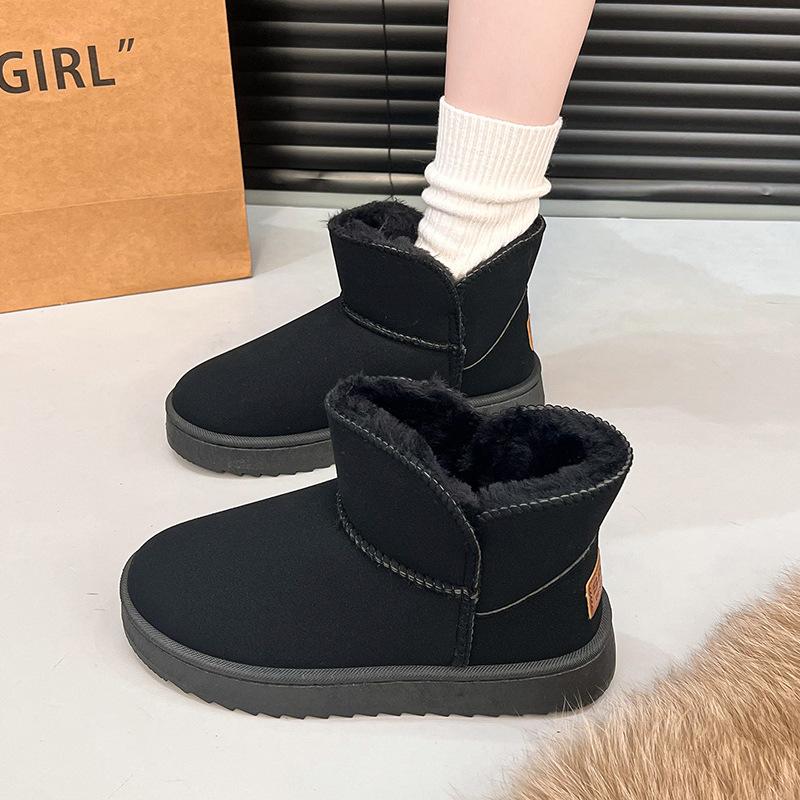 2025 Winter neue kurze Schneestiefel gefütterte verdickte Schnee-Baumwoll-Kurzstiefel Koreanische Version vielseitig rutschfest dicksohlige Baumwollschuhe