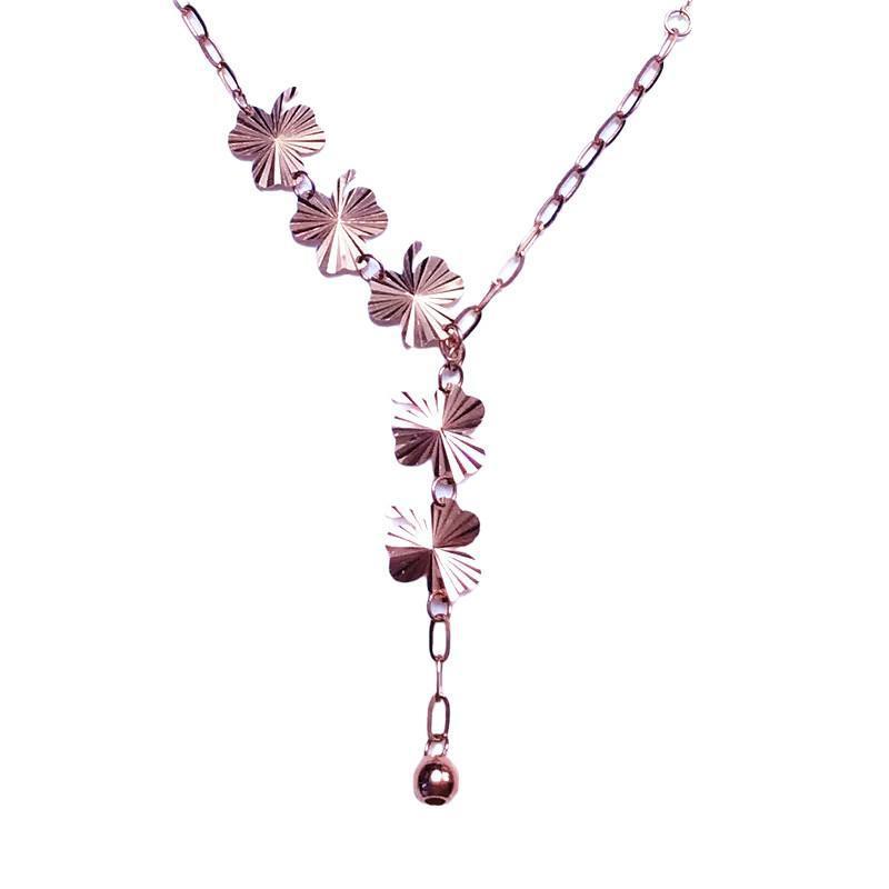 Purple Gold Colored Gold Shining Butterfly Necklace Fashion High Temperament Plated Rose Gold Necklace