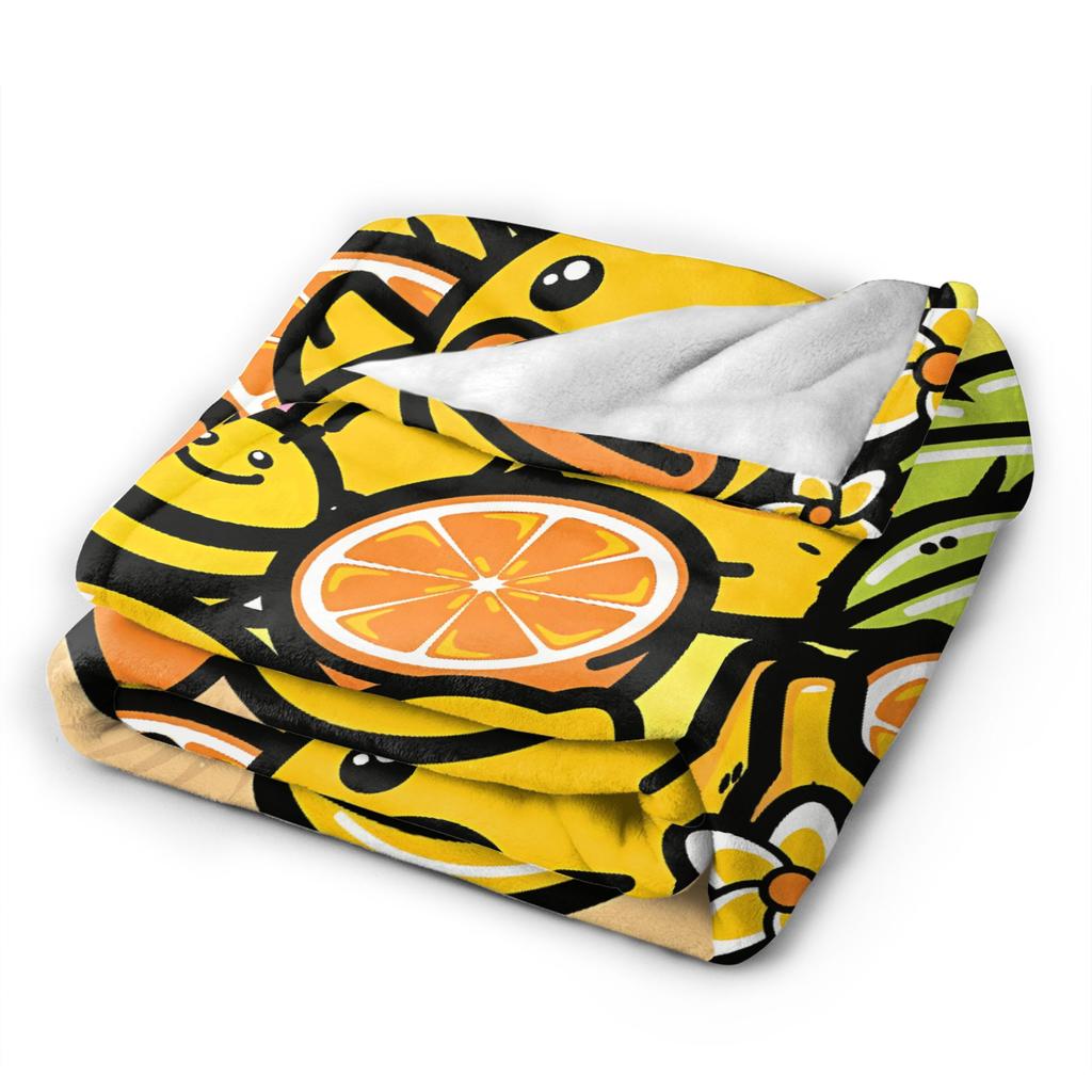 Yellow Duck Fruis Blanket  Warm Soft Funny Plush Throw Blanket For Kids Adult Couch Chair Sofa Bed Flannel Bedspread Bed Cover
