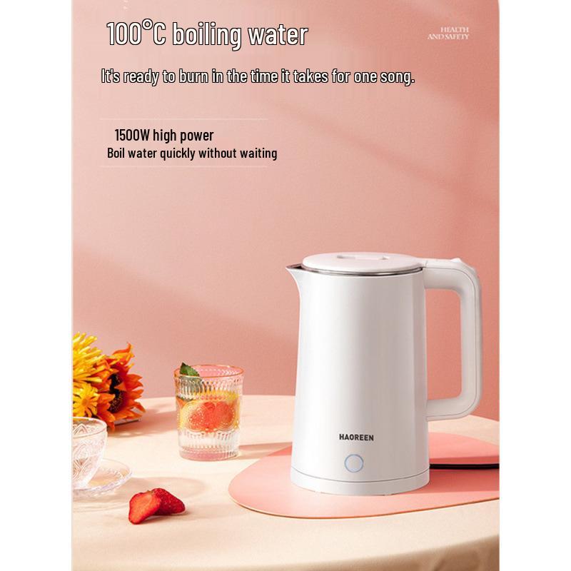 Kompakt elektrisk vattenkokare för hemmet och studentrum: Isolerad, Snabbuppvärmning, Automatisk, Bärbar för Te & Matlagning.