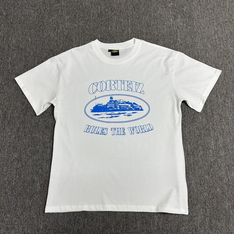 Corteiz Streetwear Baumwoll-T-Shirt Herren Lockerer Schnitt Rundhals Kurzarm Hip Hop Grafik-T-Shirt