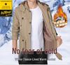 Men's Mid-Length Fleece-Lined Windbreaker: Warm Thick Cotton-Padded Hooded Jacket for Autumn & Winter