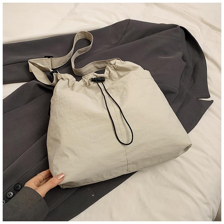 Women's Solid Color Tote Bag Wide Shoulder Strap Shoulder Bag Crossbody Bag