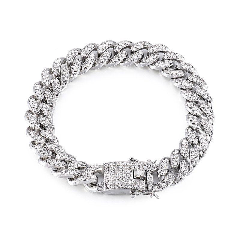G-Overshare Fashion Street Rap Shining Full Diamond Cuban Necklace Ins Men & Women Trendy Hip Hop Clavicle Chain