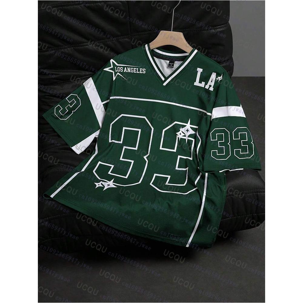 

Лос-Анджелес №33 Футбольная майка Модная повседневная футболка с V-образным вырезом Спортивная футболка Оверсайз Мужская футболка Одежда Уличная одежда Футболка для родителей и детей XL