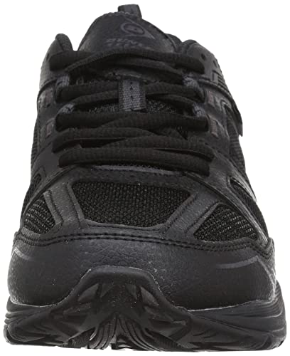 Dunlop Refined Men's Waterproof Wide 4E Walking, Jogging, and Running Sneakers, DM286, Black, Size 25.5cm